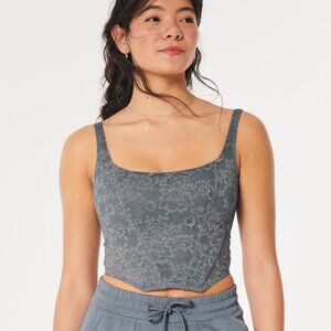 NWT Gilly Hicks Steel Blue Lace Corest, M Curvy